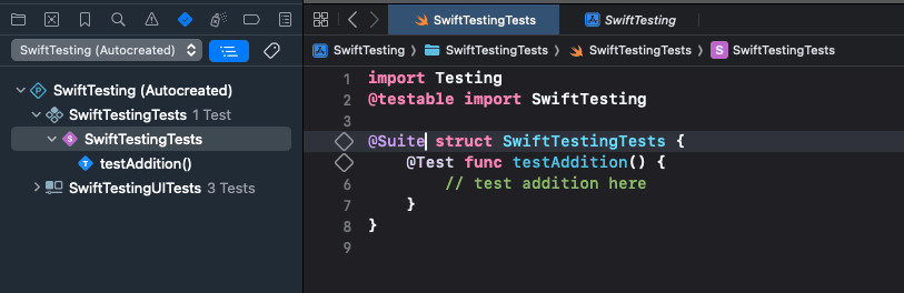 Creating a test suite